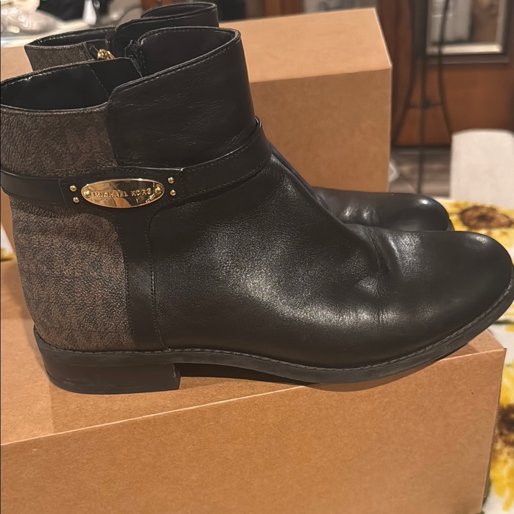 Michael Kors Black Leather Ankle Boots